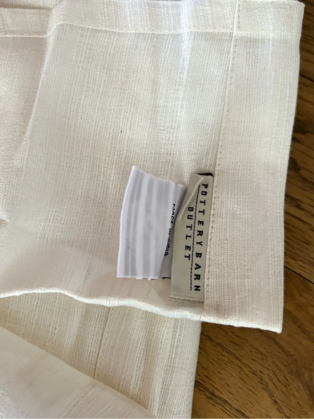 Pottery Barn 42x84” IVORY raw Silk cotton Drape single panel